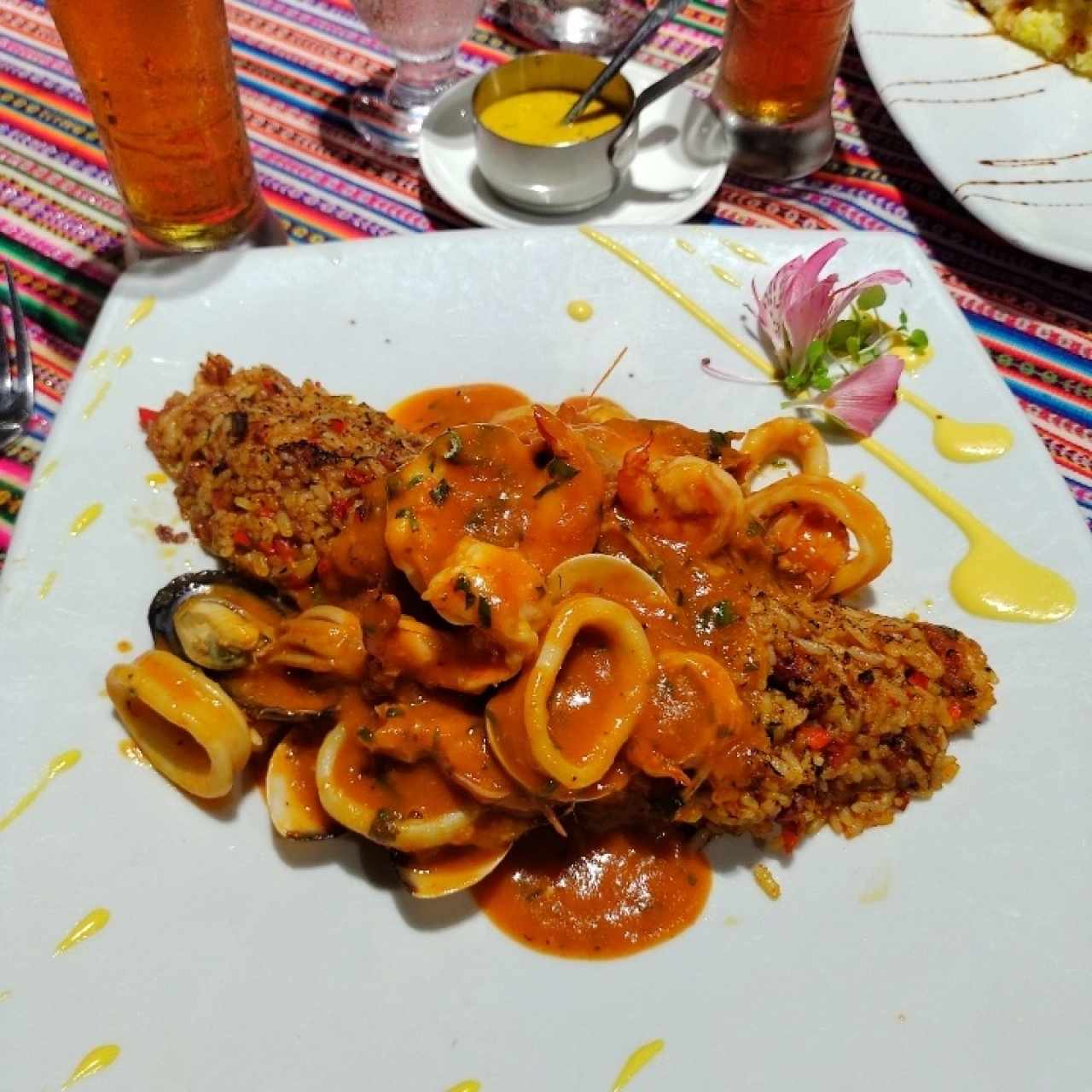 Tacu tacu de Mariscos Mixtos