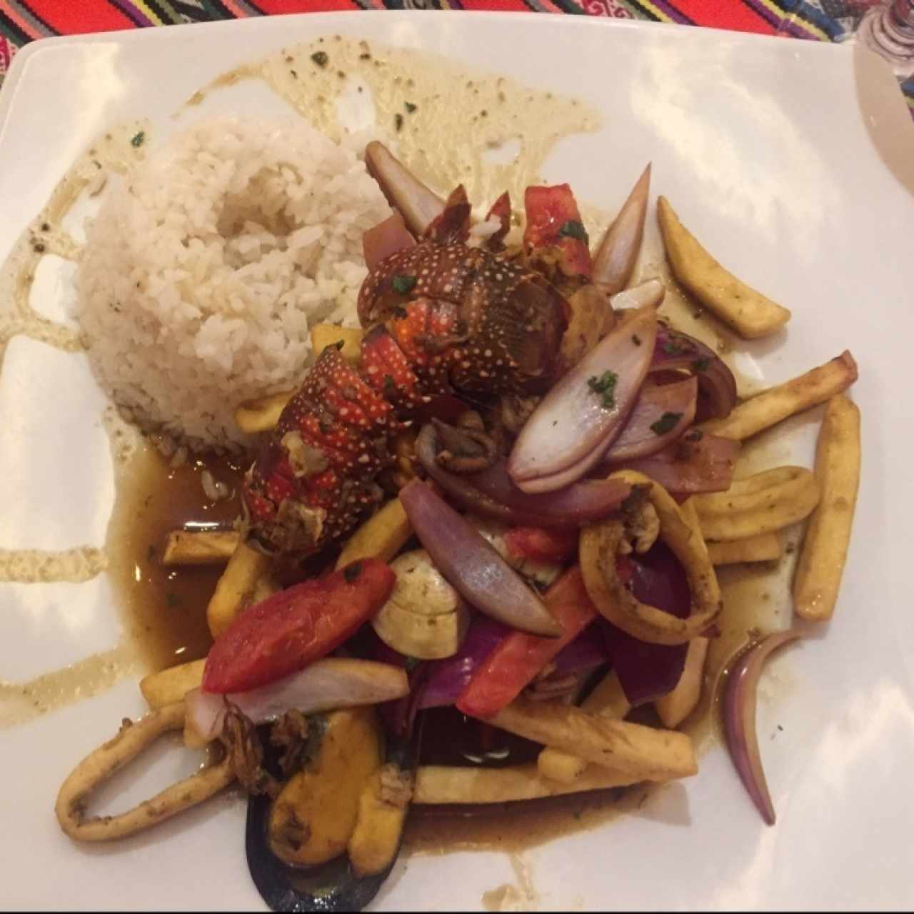 Salteado de mariscos