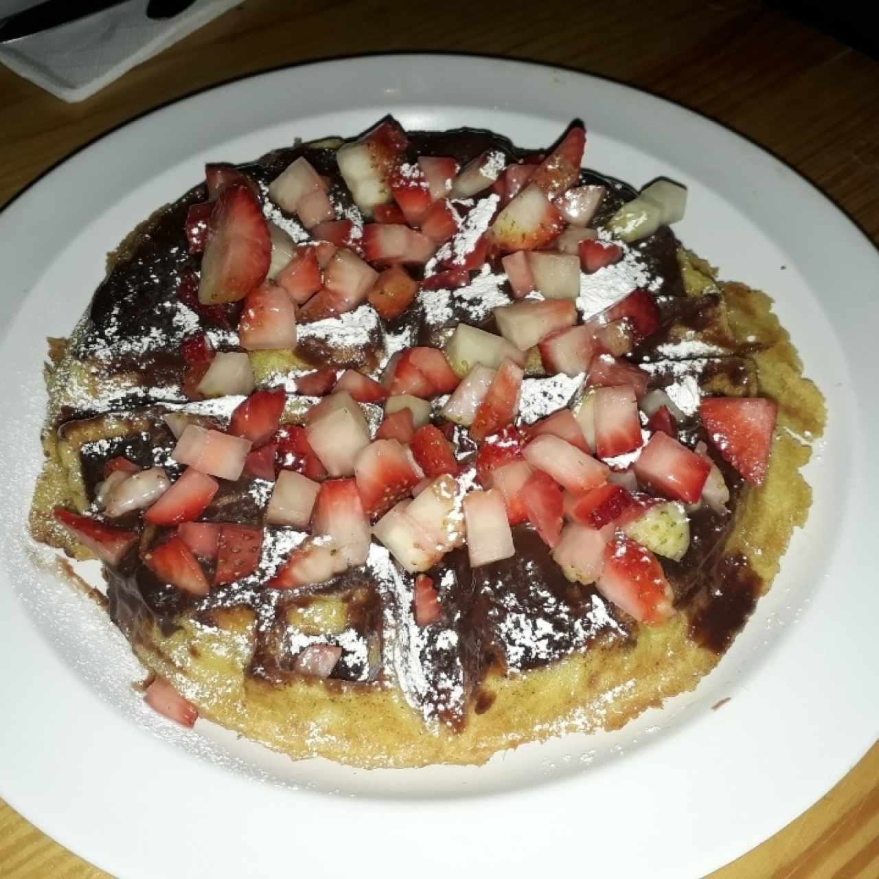 Waffles de Nutella y Fresas