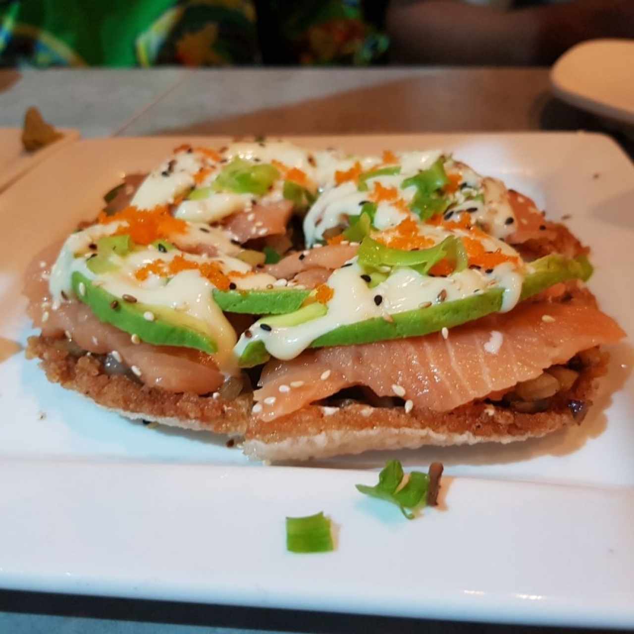 Sushi Pizza de Salmon