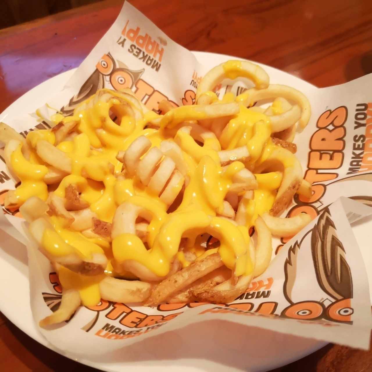 papas curly con Queso