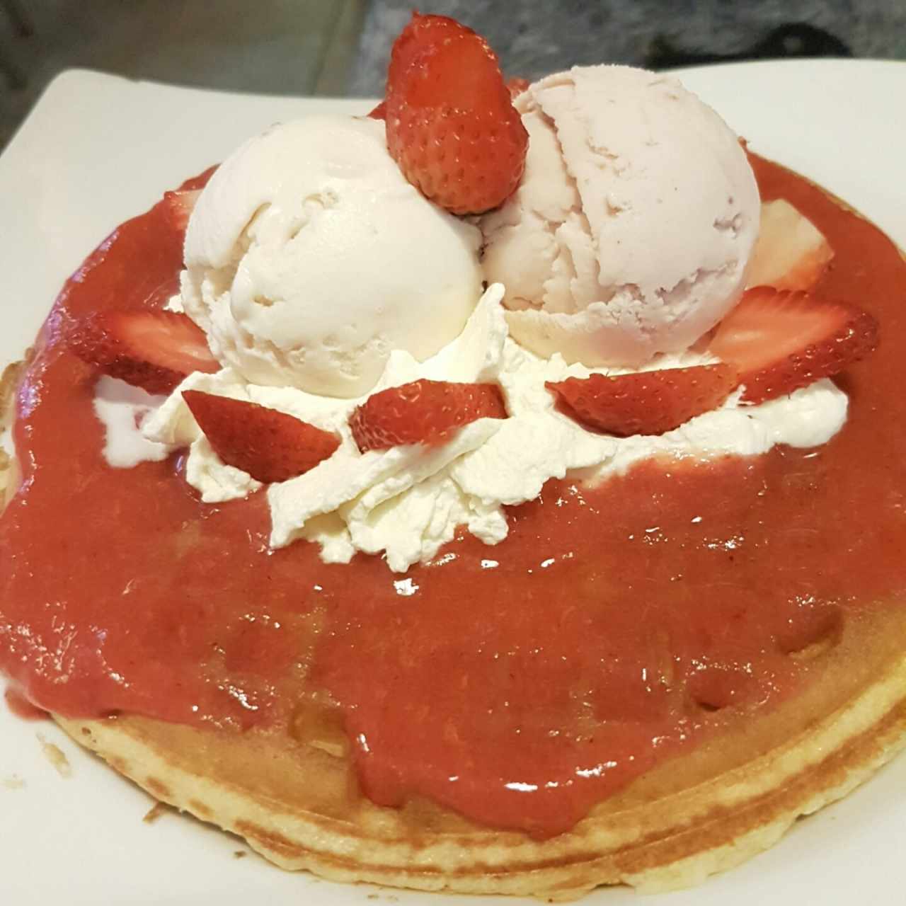 waffle de fresa 