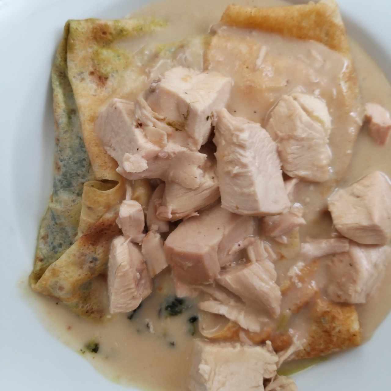 crepes de pollo y espinacas 