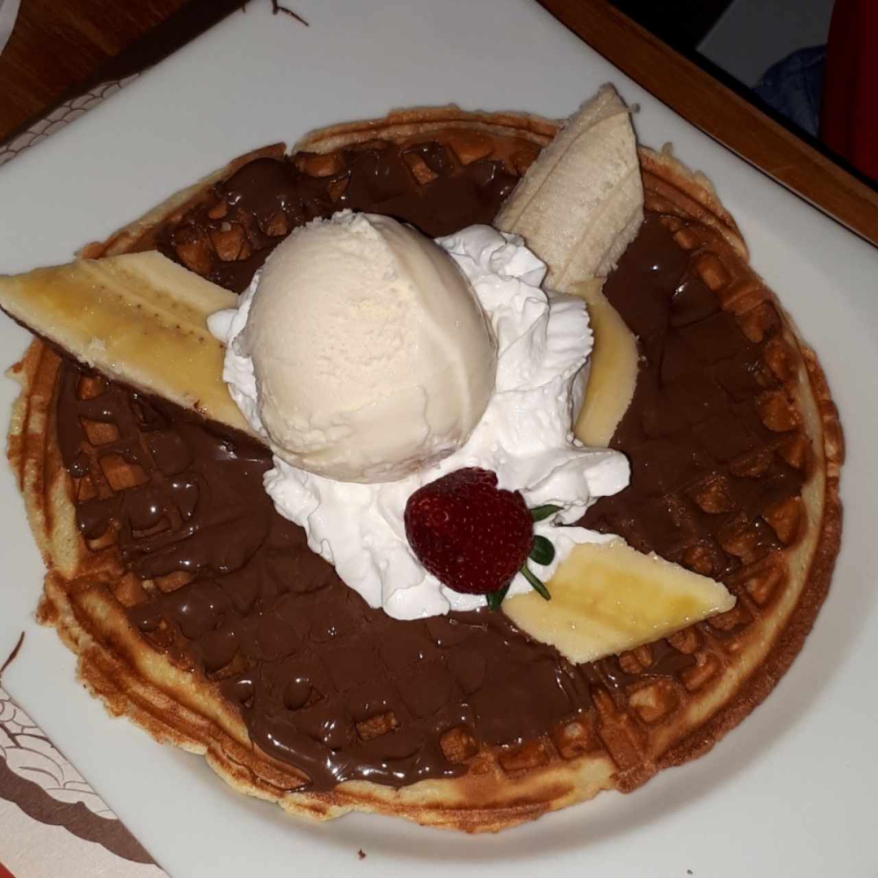 Waffle de Nutella y banana