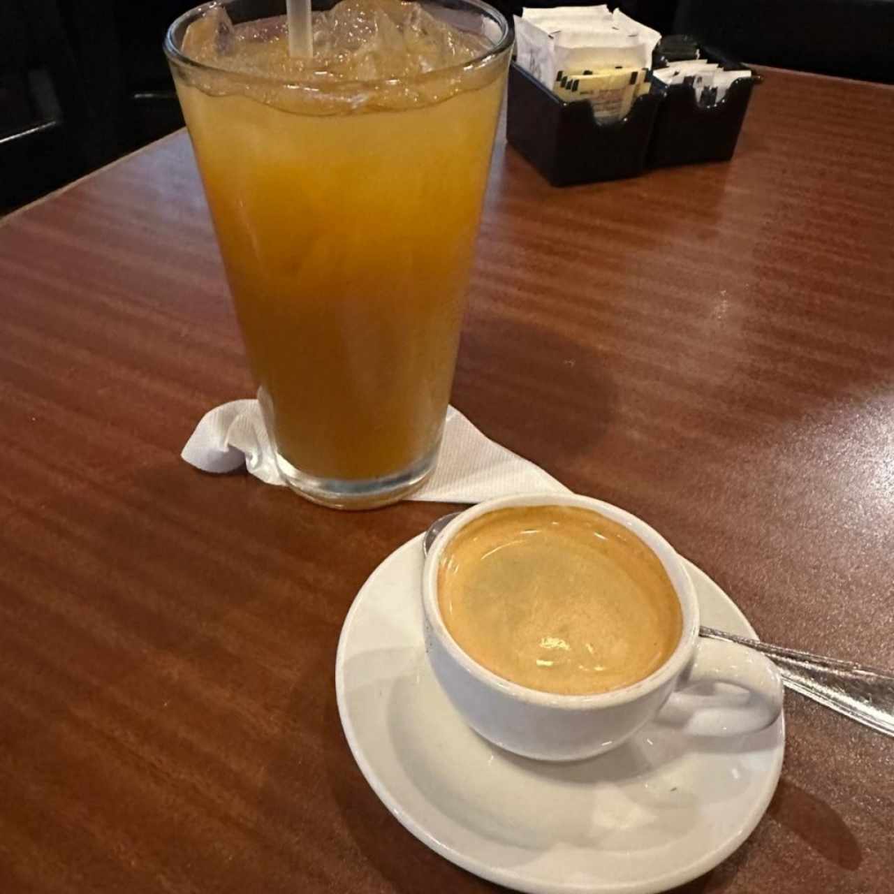 limonada con raspadura y cafe Expresso 