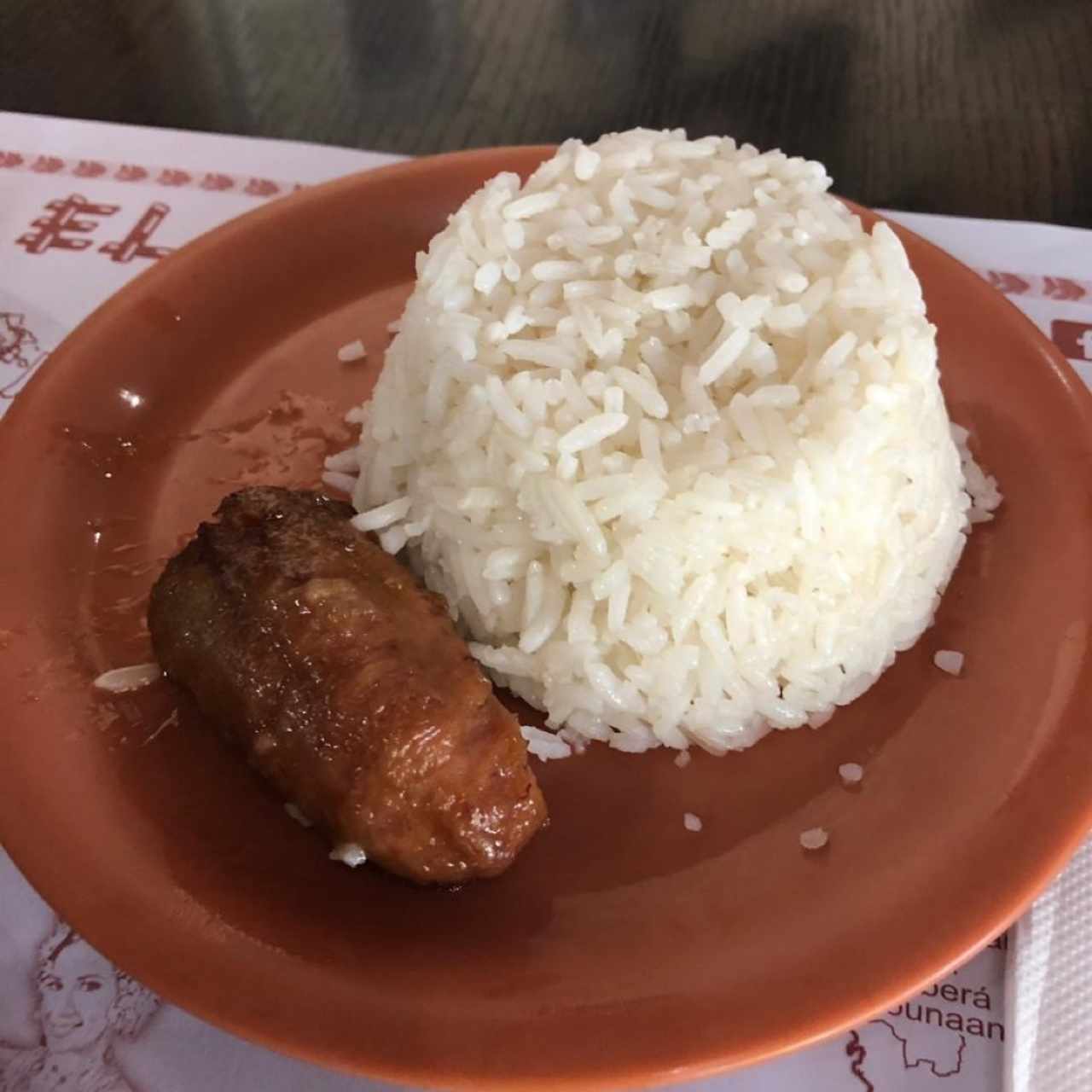 Arroz y platano maduro. 