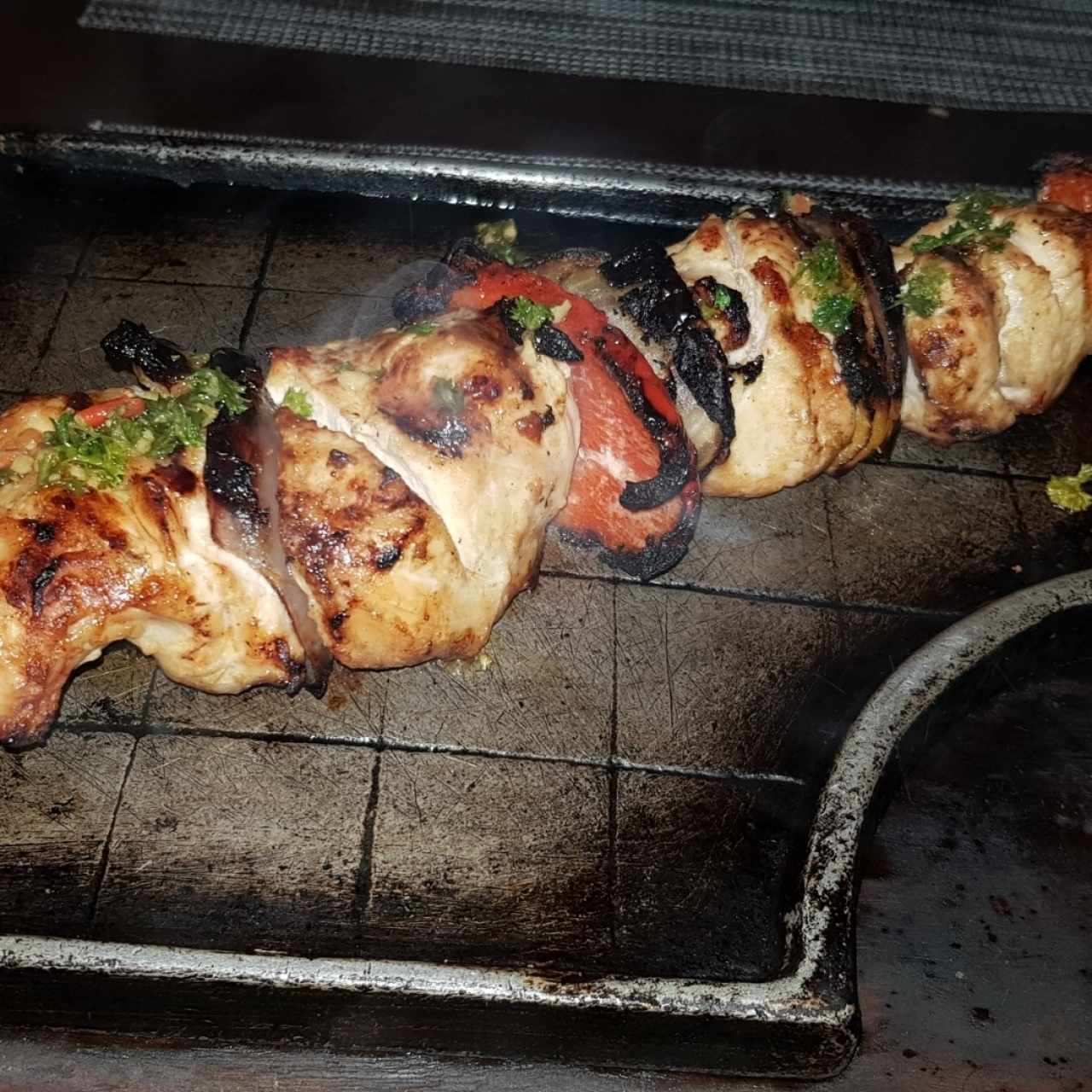 brocheta de pollo