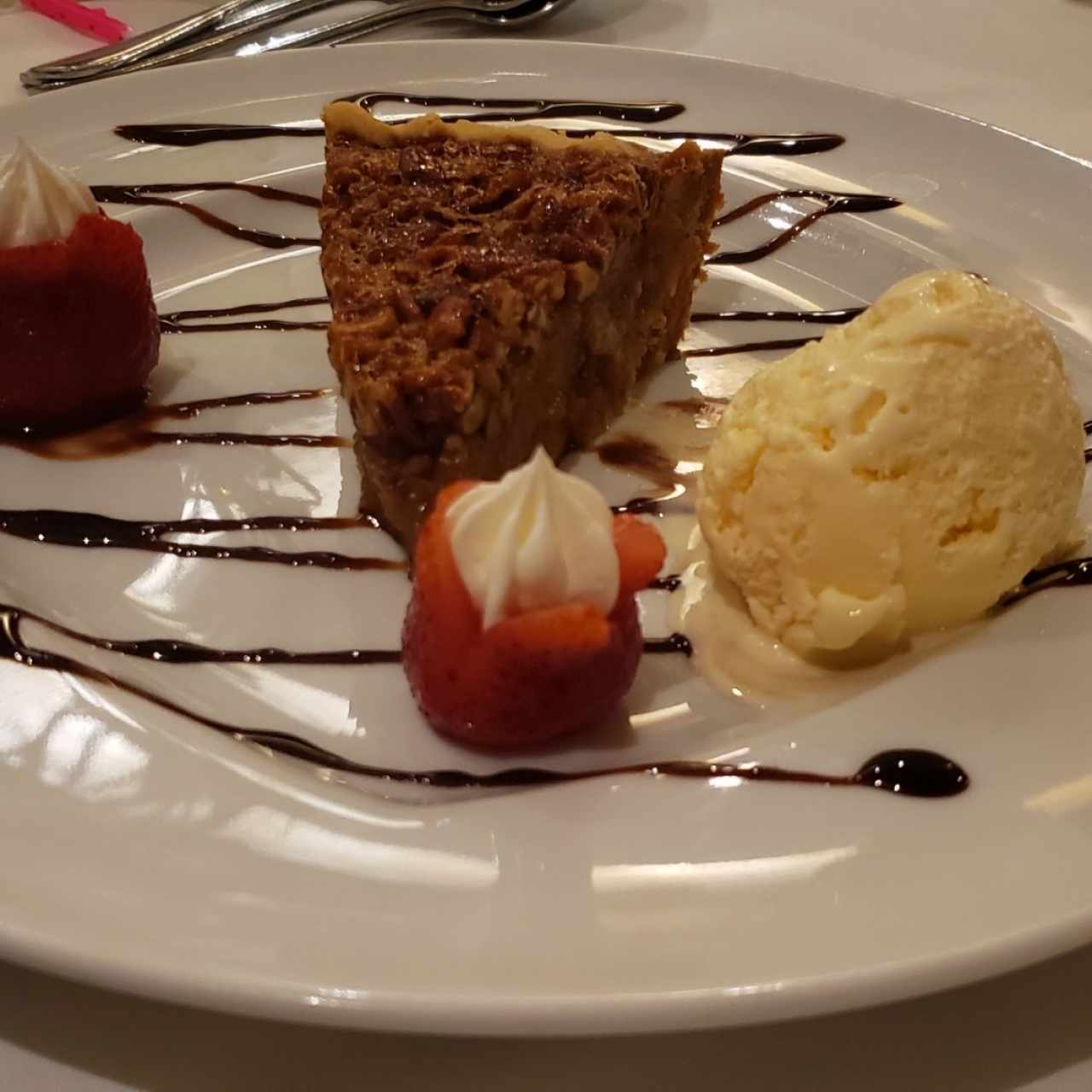 Pecan Pie con helado de vainilla