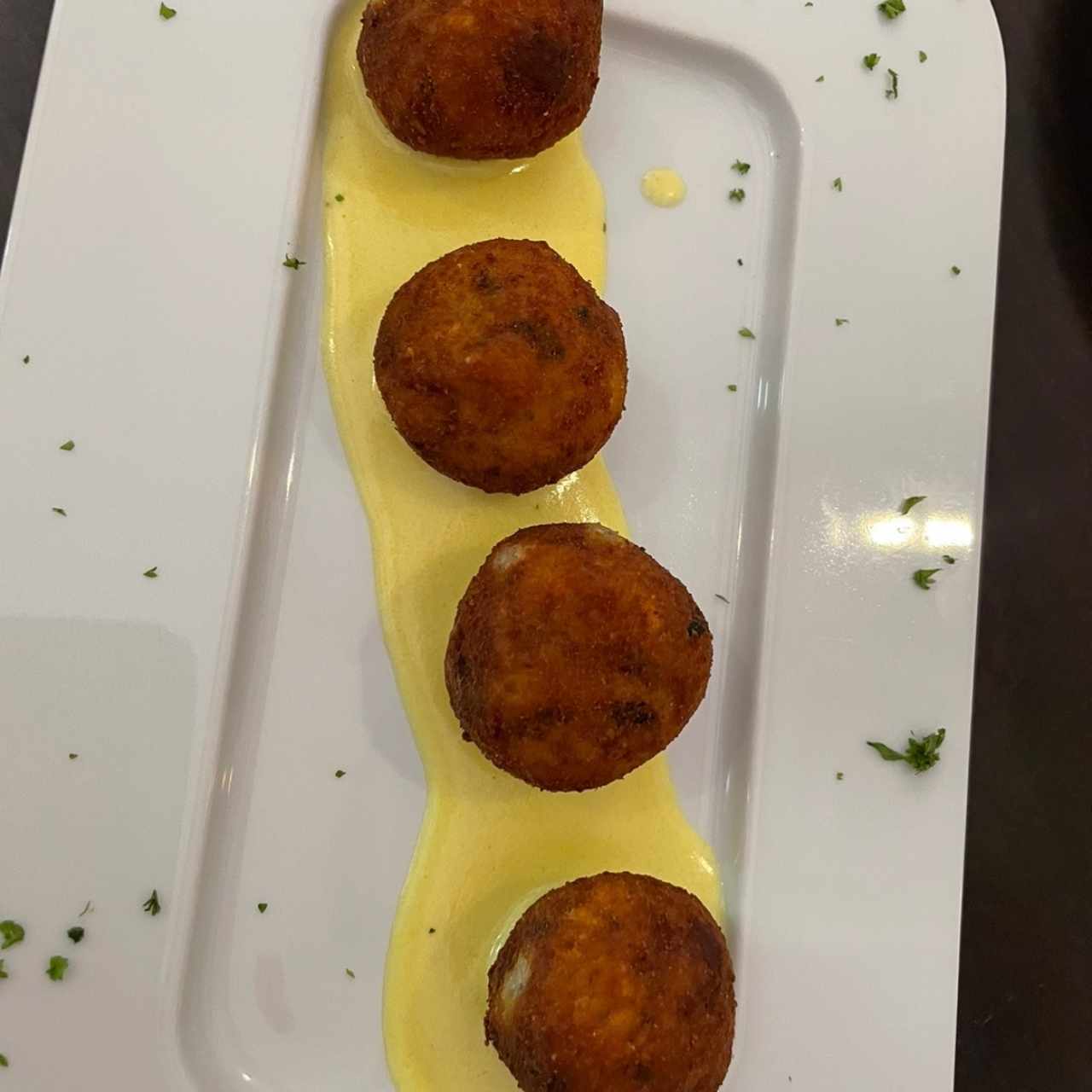 Risotto Croquettes (Arancini:  Mushrooms, Parmesan Cheese)