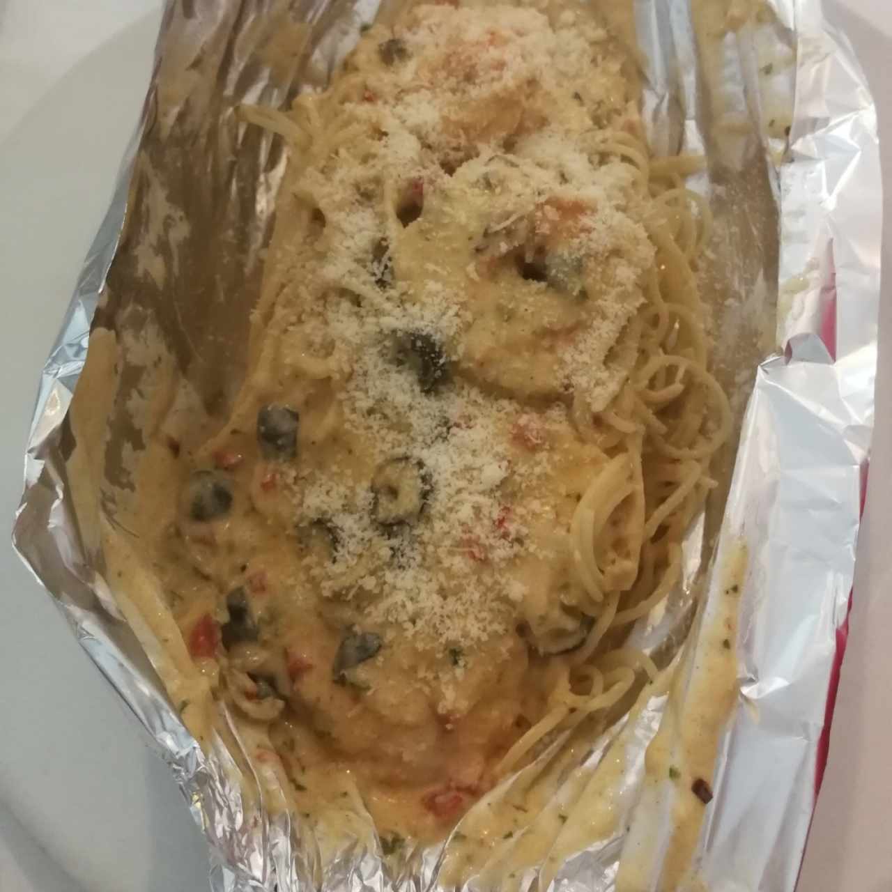 pasta con langostinos