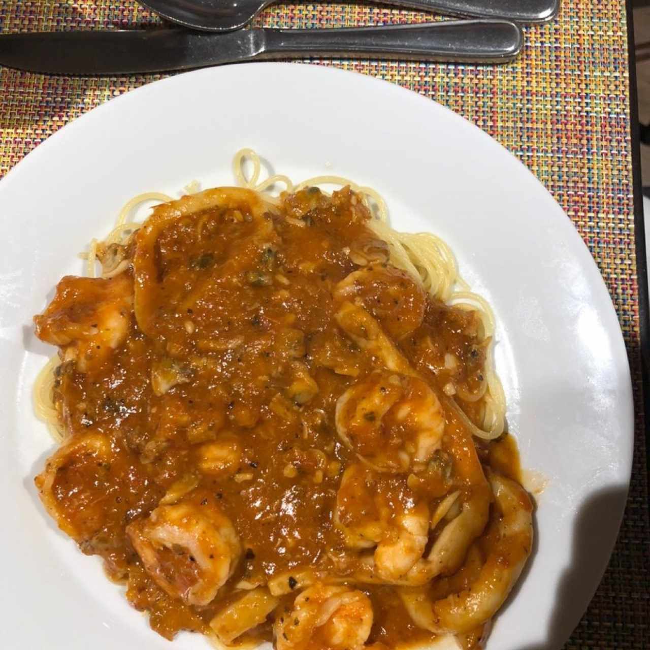 espaguetti con langostinos