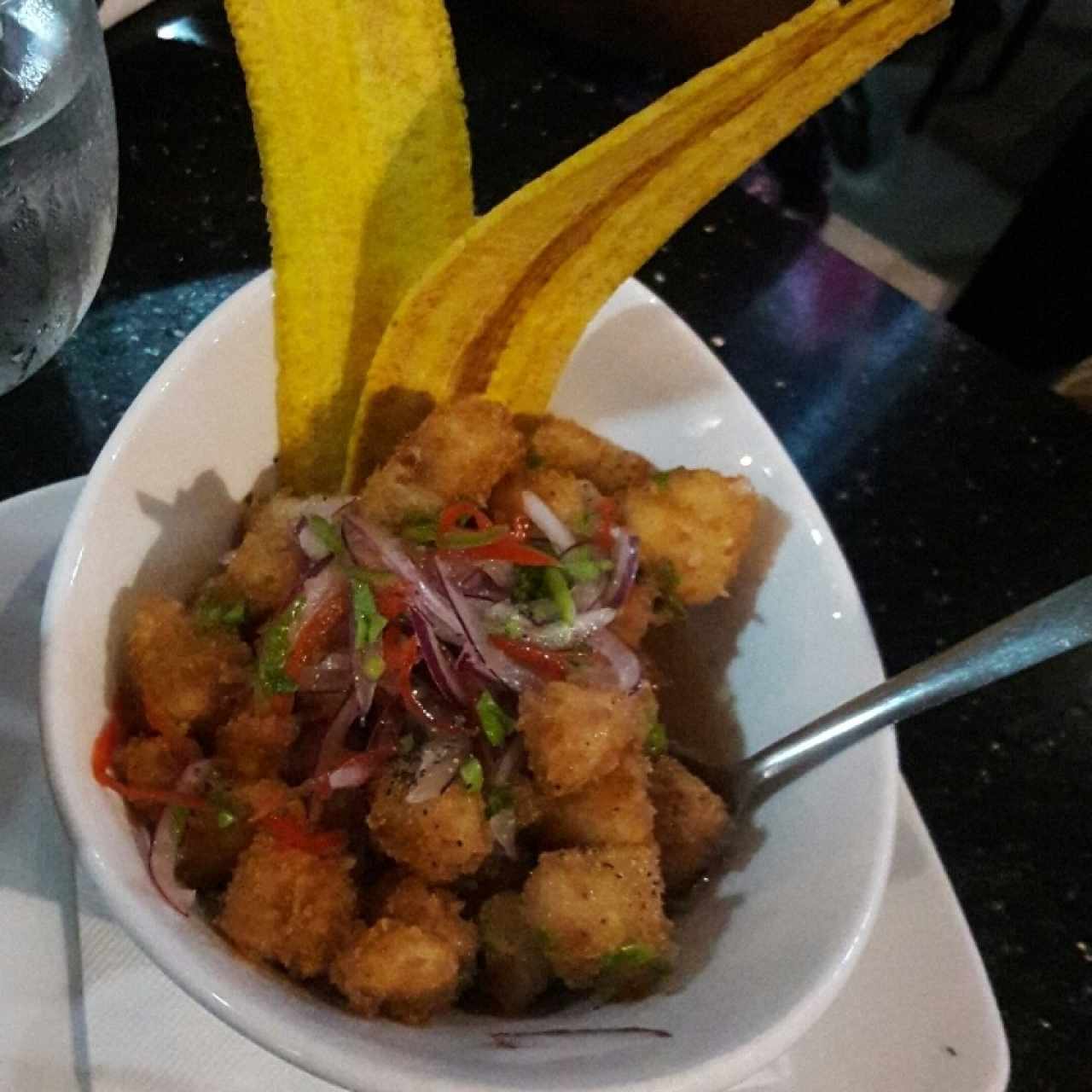 Ceviche frito de corvina