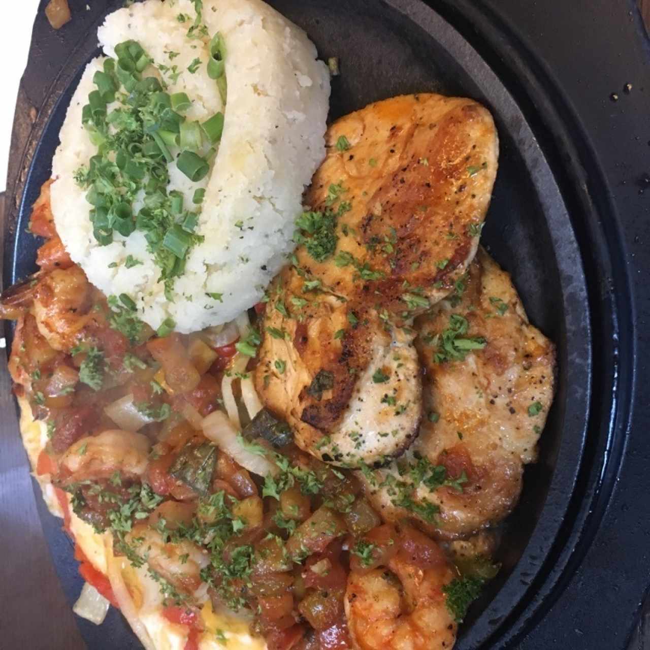 Sizzling Chicken and Shrimp