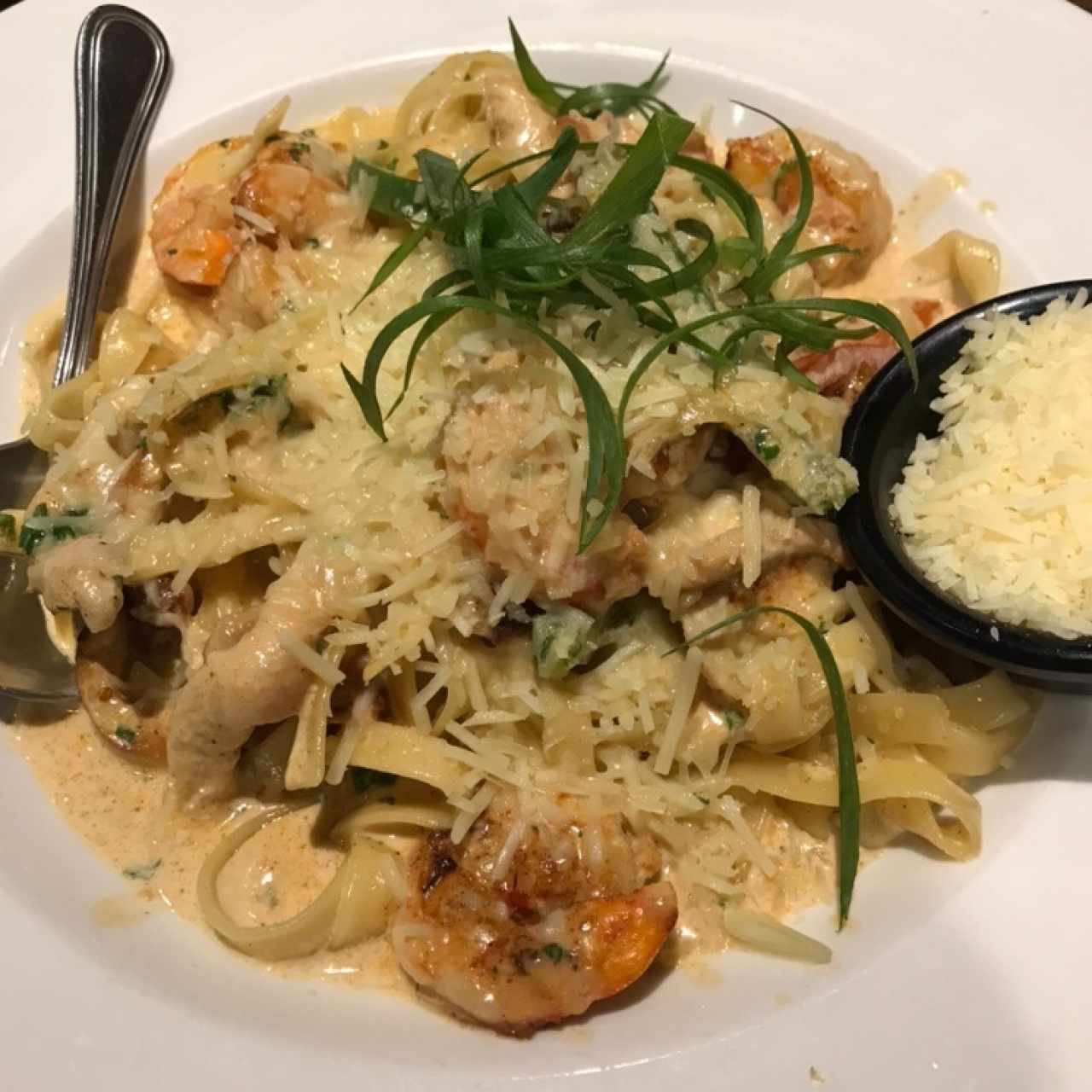 cajun chicken n shrimp pasta 