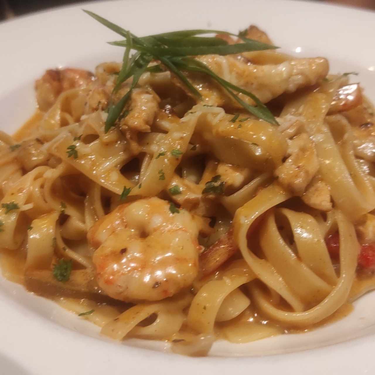 Cajun Shrimp & Chicken Pasta 