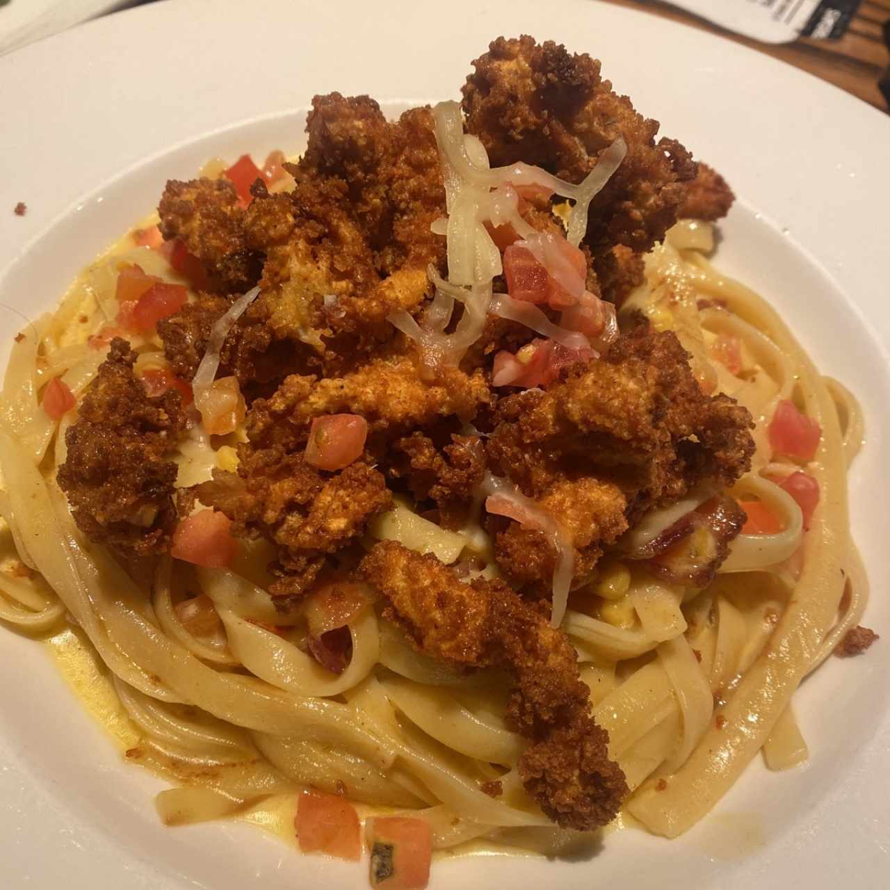 Fried chicken pasta