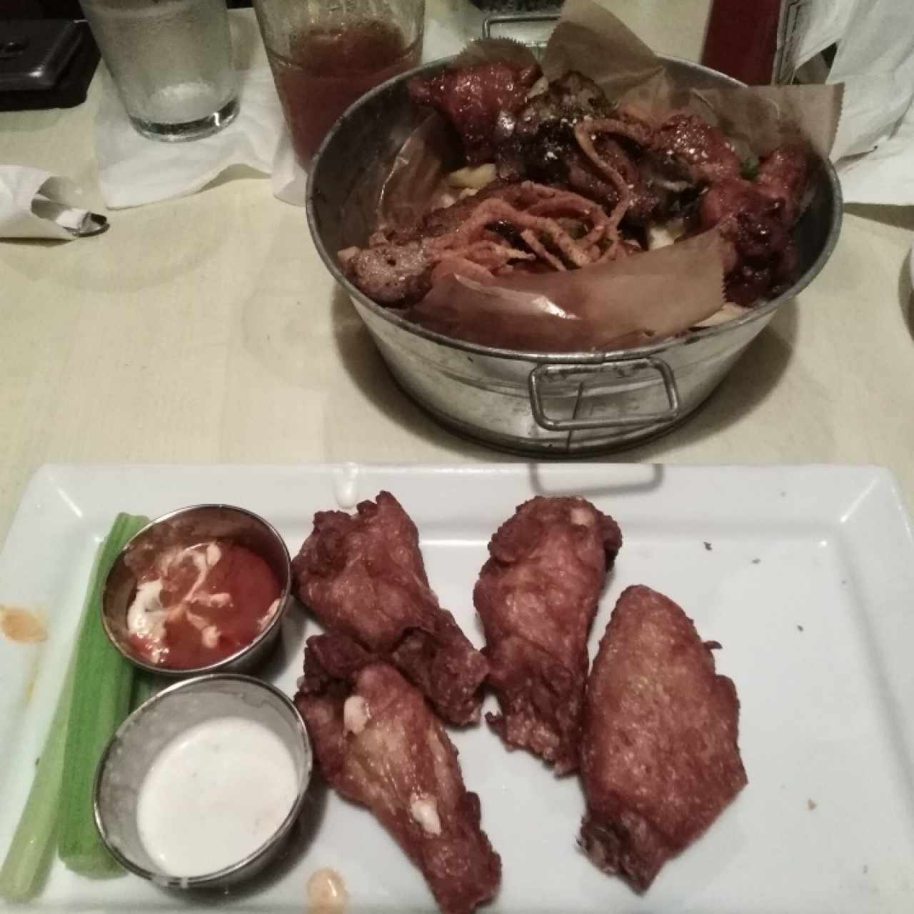 Bucket of bones & buffalo wings