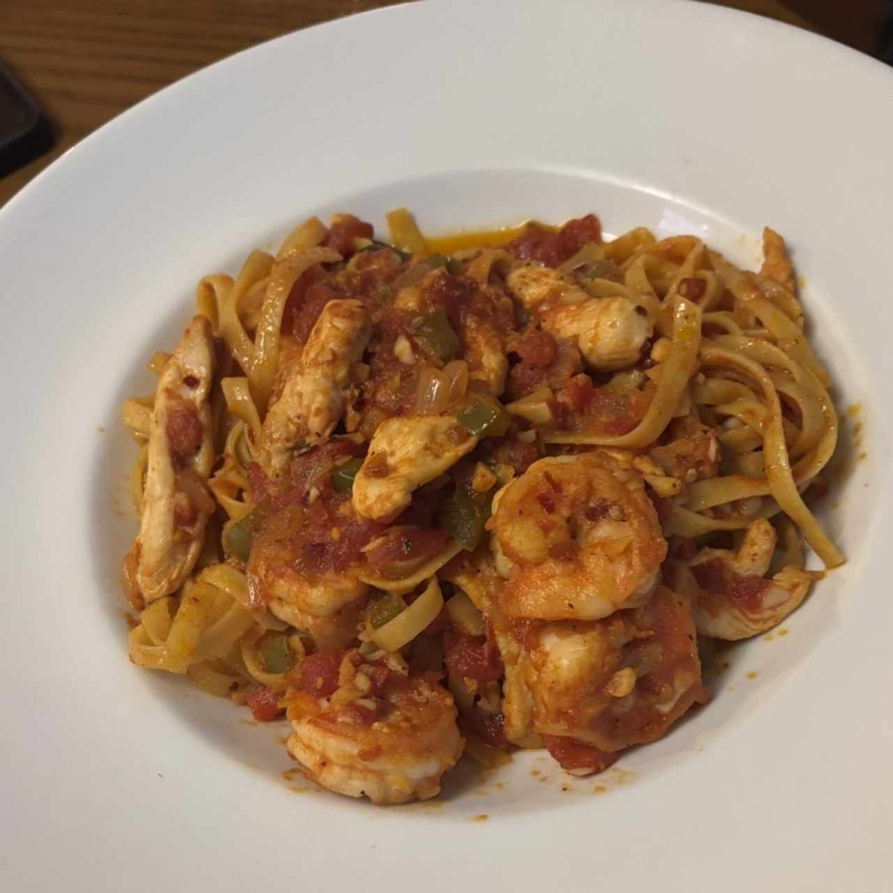 Chicken and shrimp diablo
