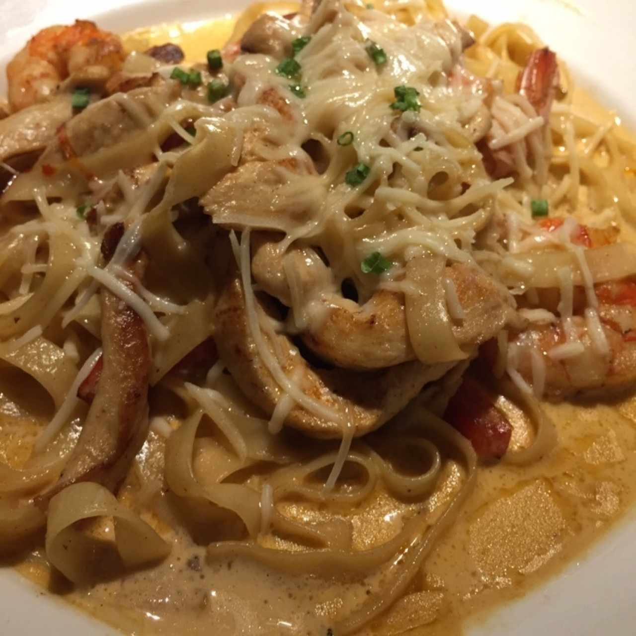 chicken and shrimp pasta