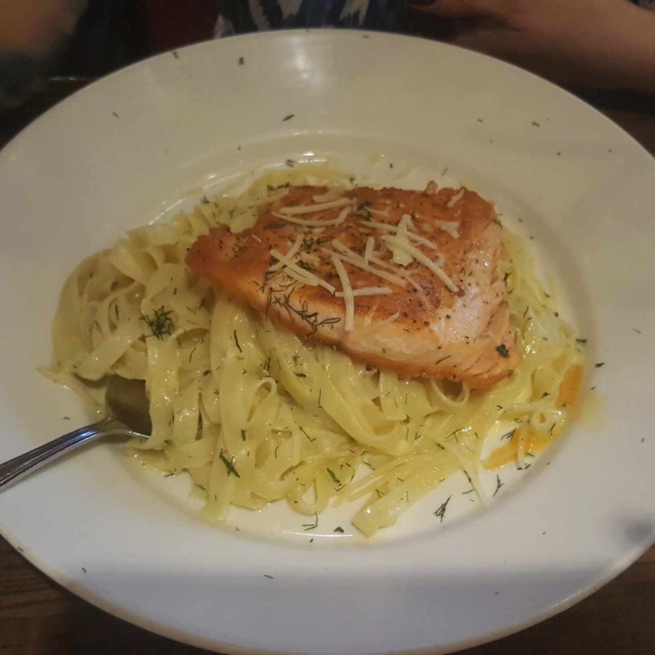 Salmon Alfredo $17.50