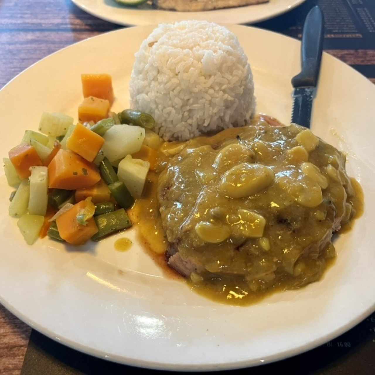 Filete miñon con arroz blanco 