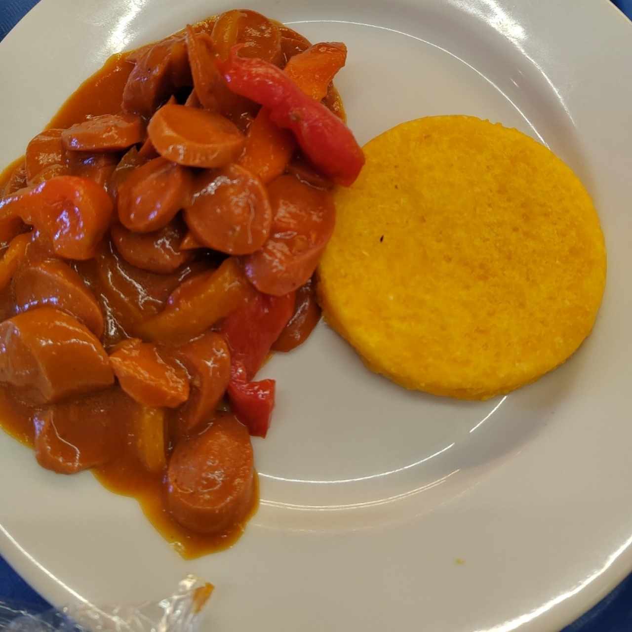 Salchicha guiada con tortilla 