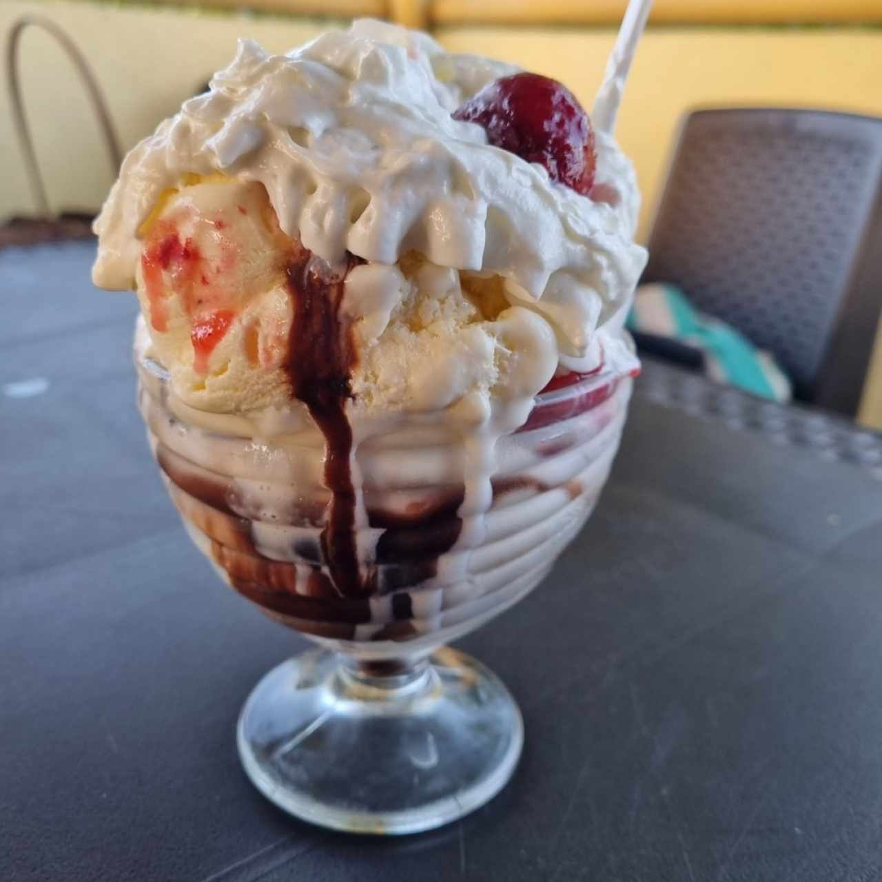 Fresas con crema y helado - Día 1