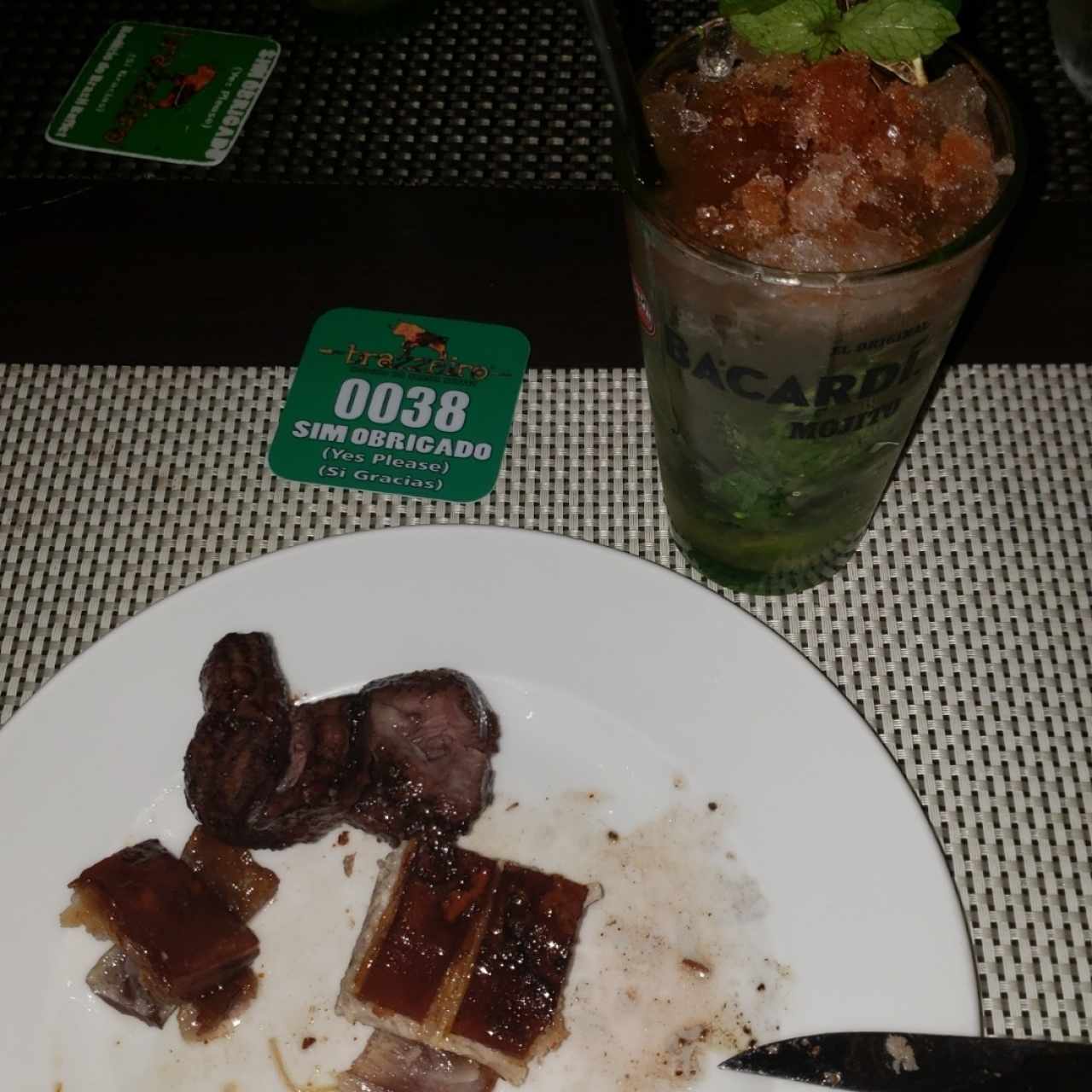 mmojito especial, entraña y panceta de puerco