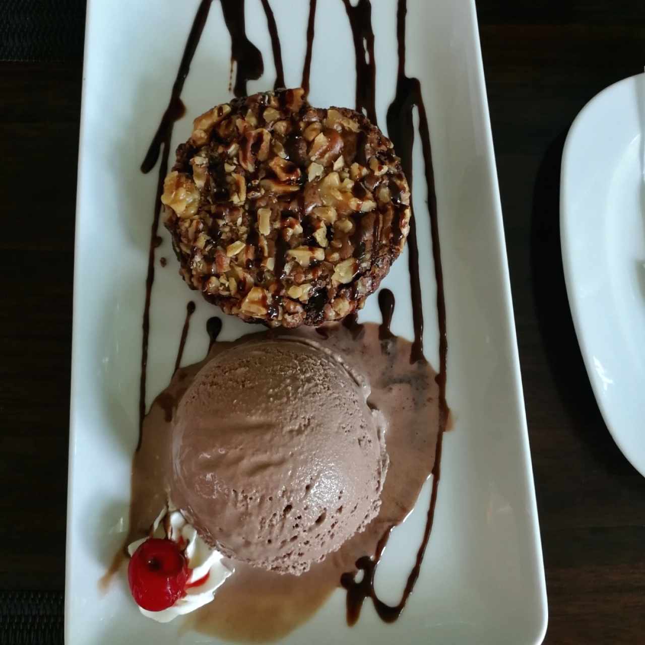 Brownie con helado