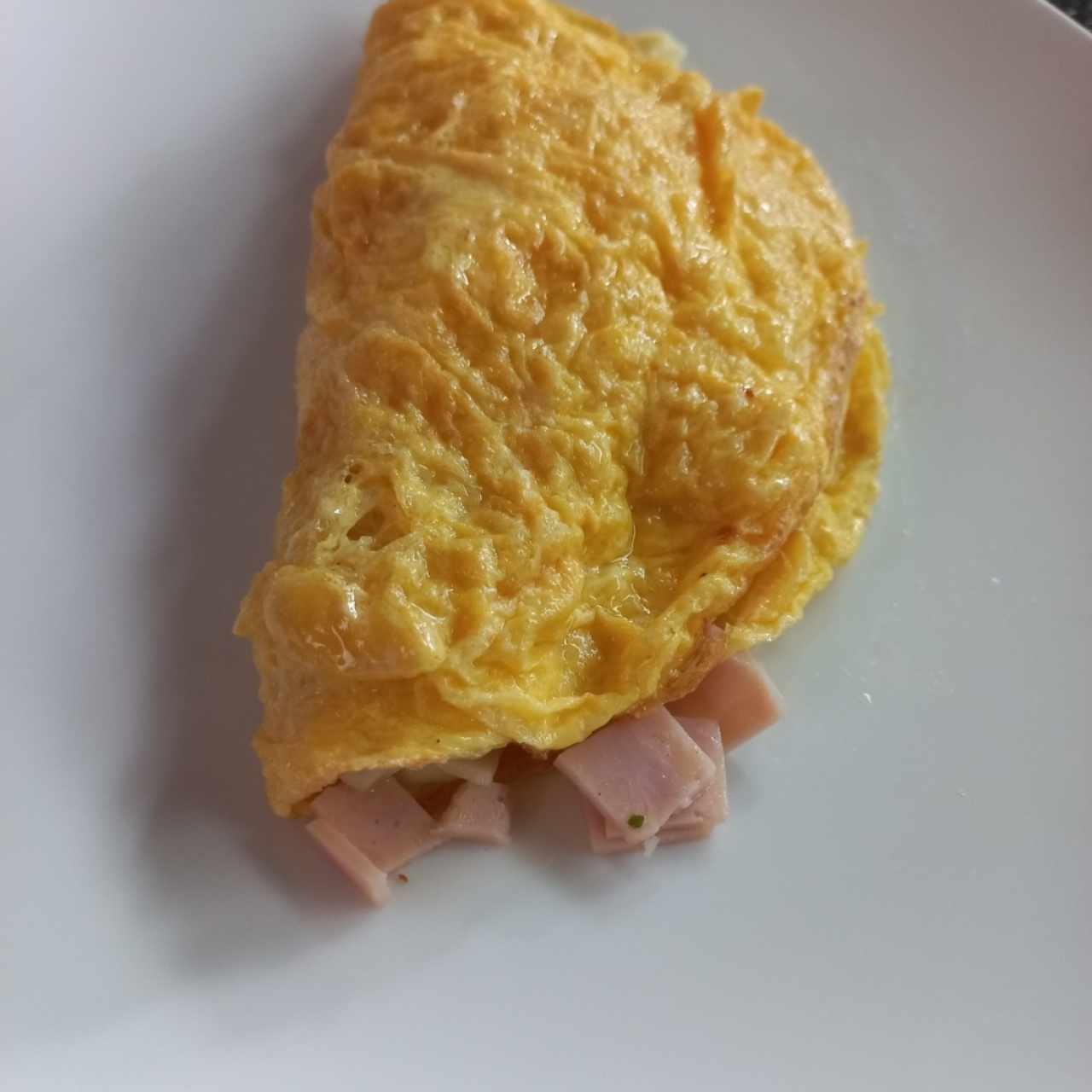 Omelette de jamón y queso