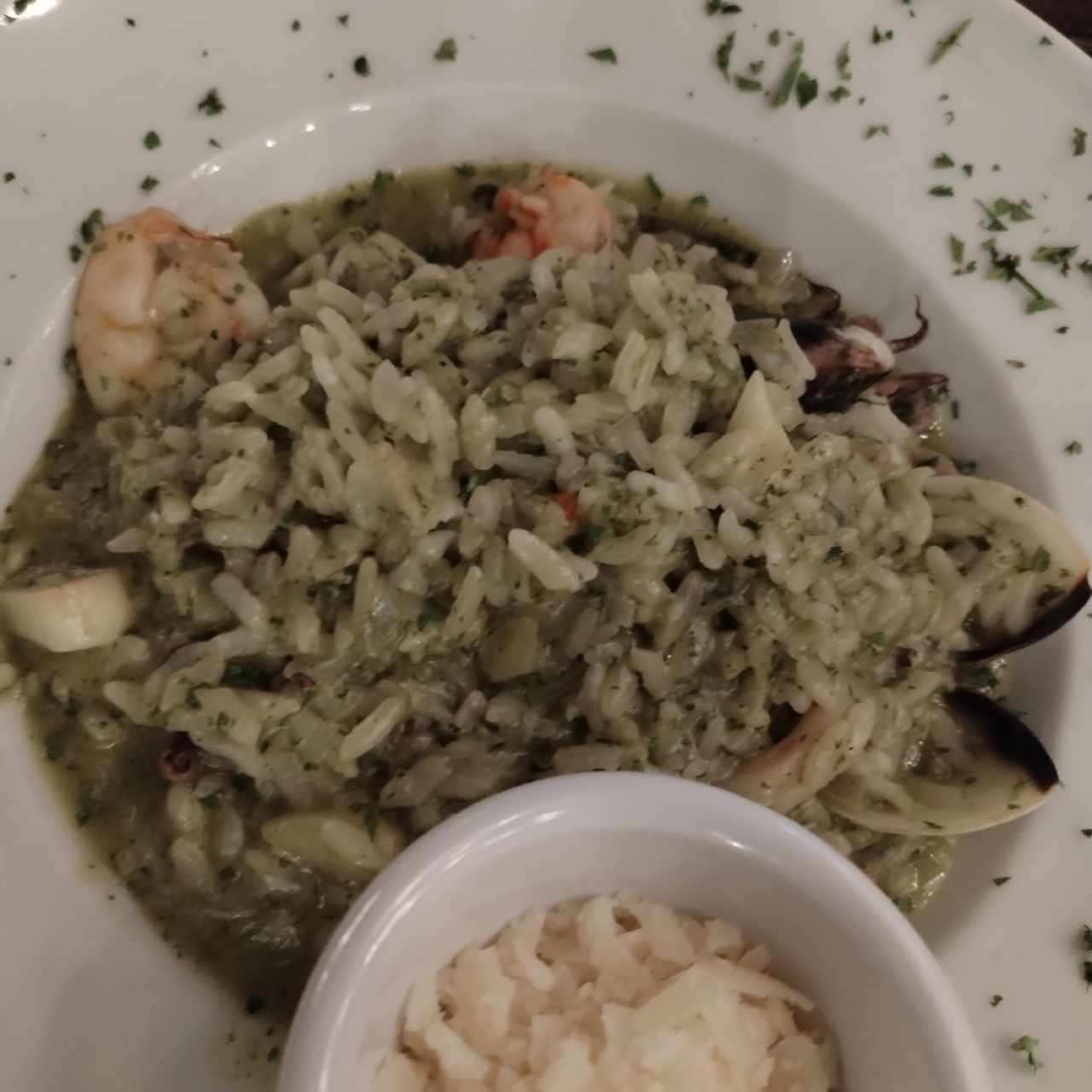 Risotto de calamares con verduras