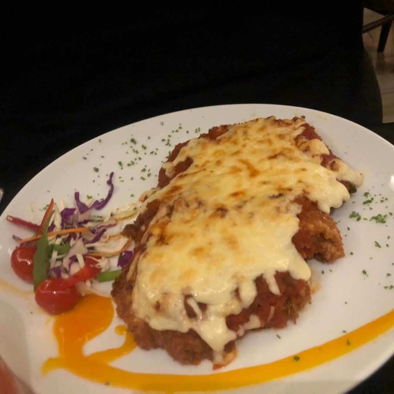 Milanesa de filete de res a la napolitana