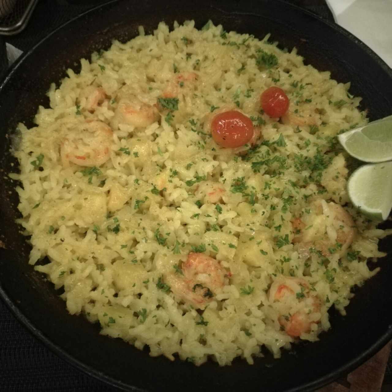 Arroz con camarones estilo Thai