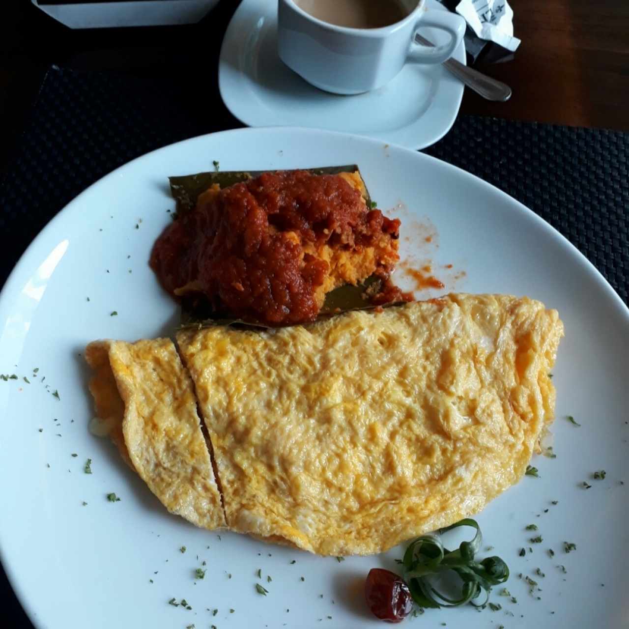 omelette con tamal