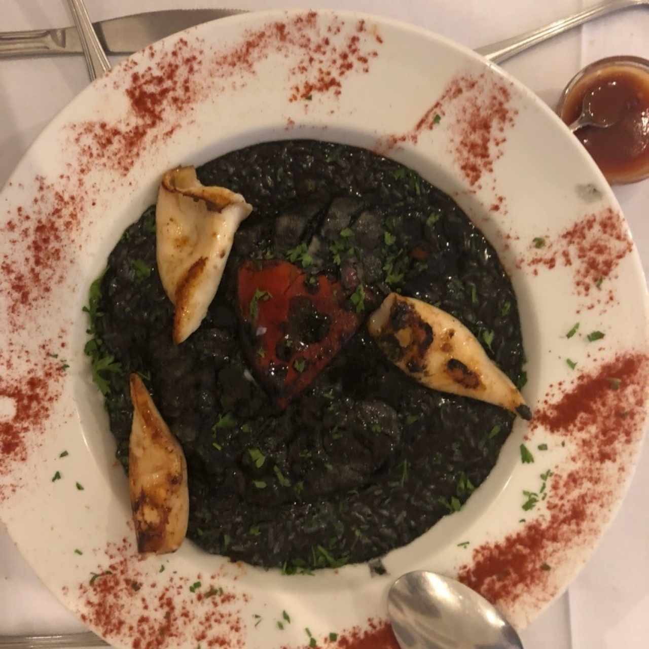 mero con arroz negro 