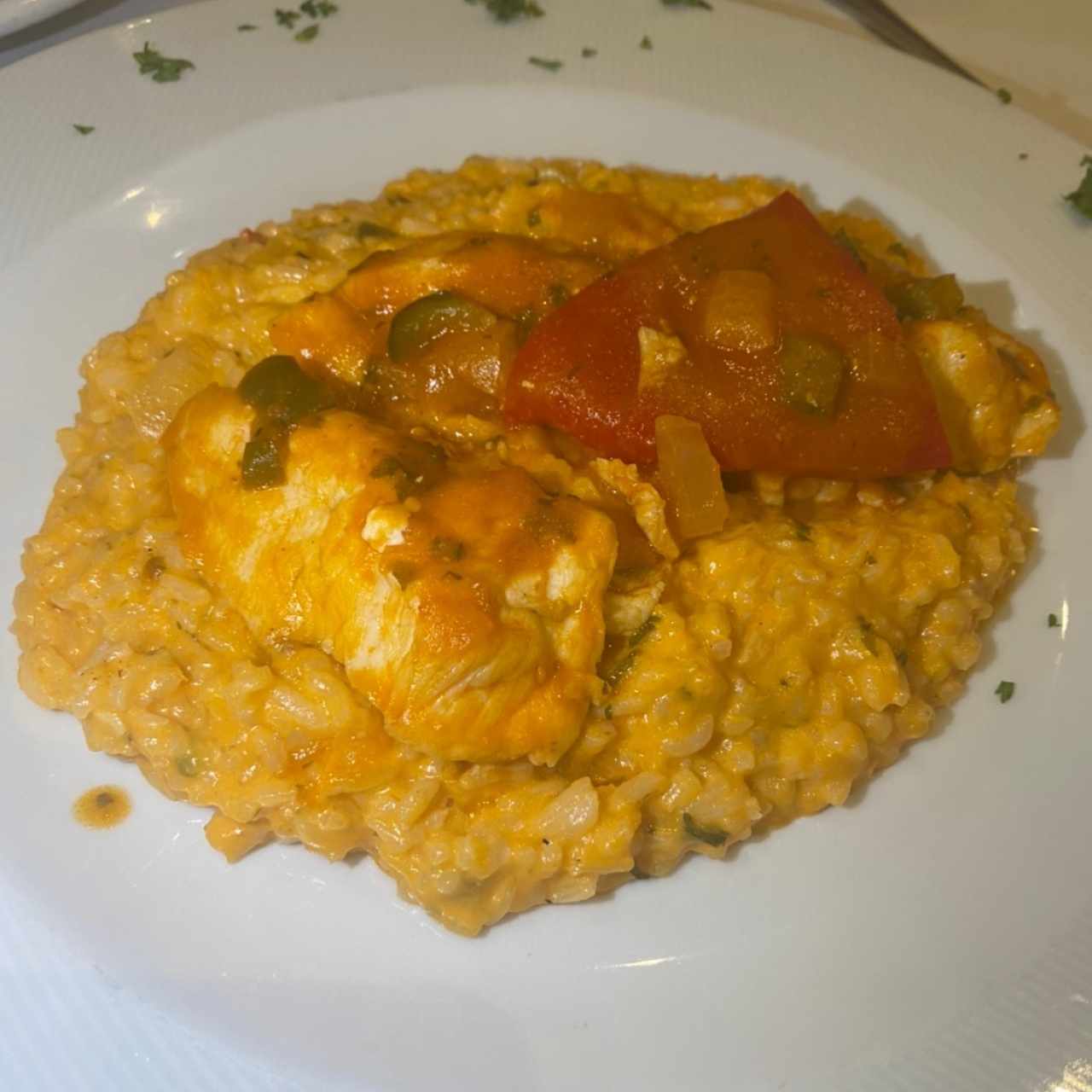 corvina sobre risotto mundial