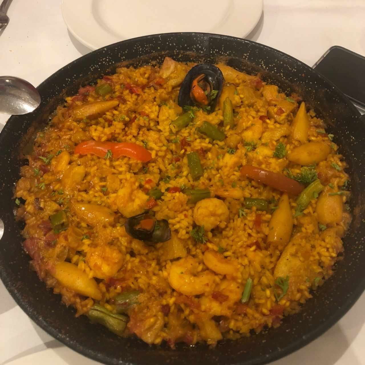 arroz de pollo, cerdo y mariscos 👌🏼