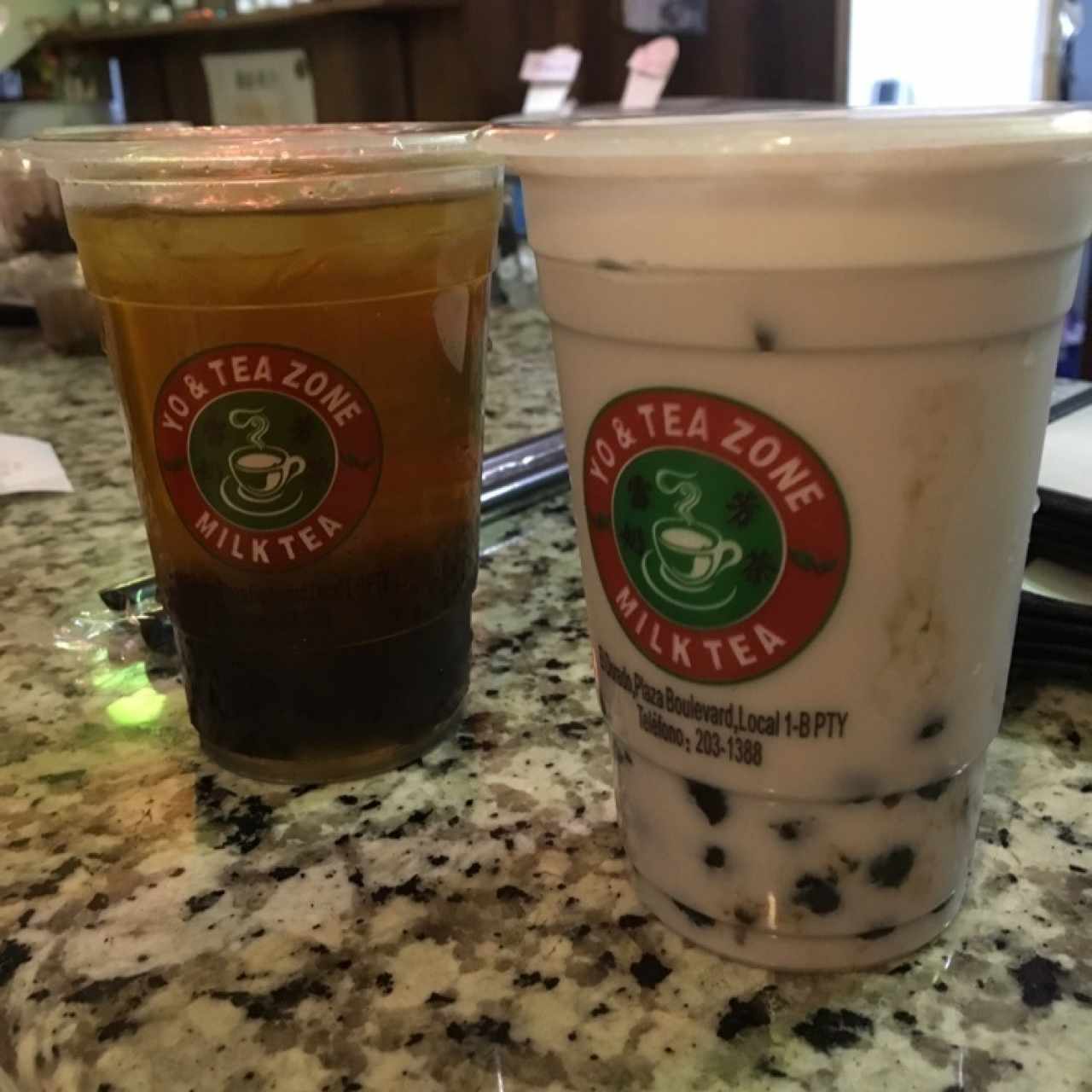 Honey Green Tea and Taro Tea