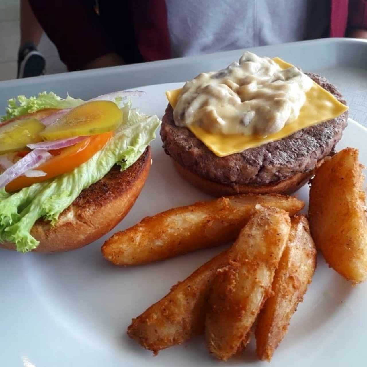 Hamburguesa con Champiñones!