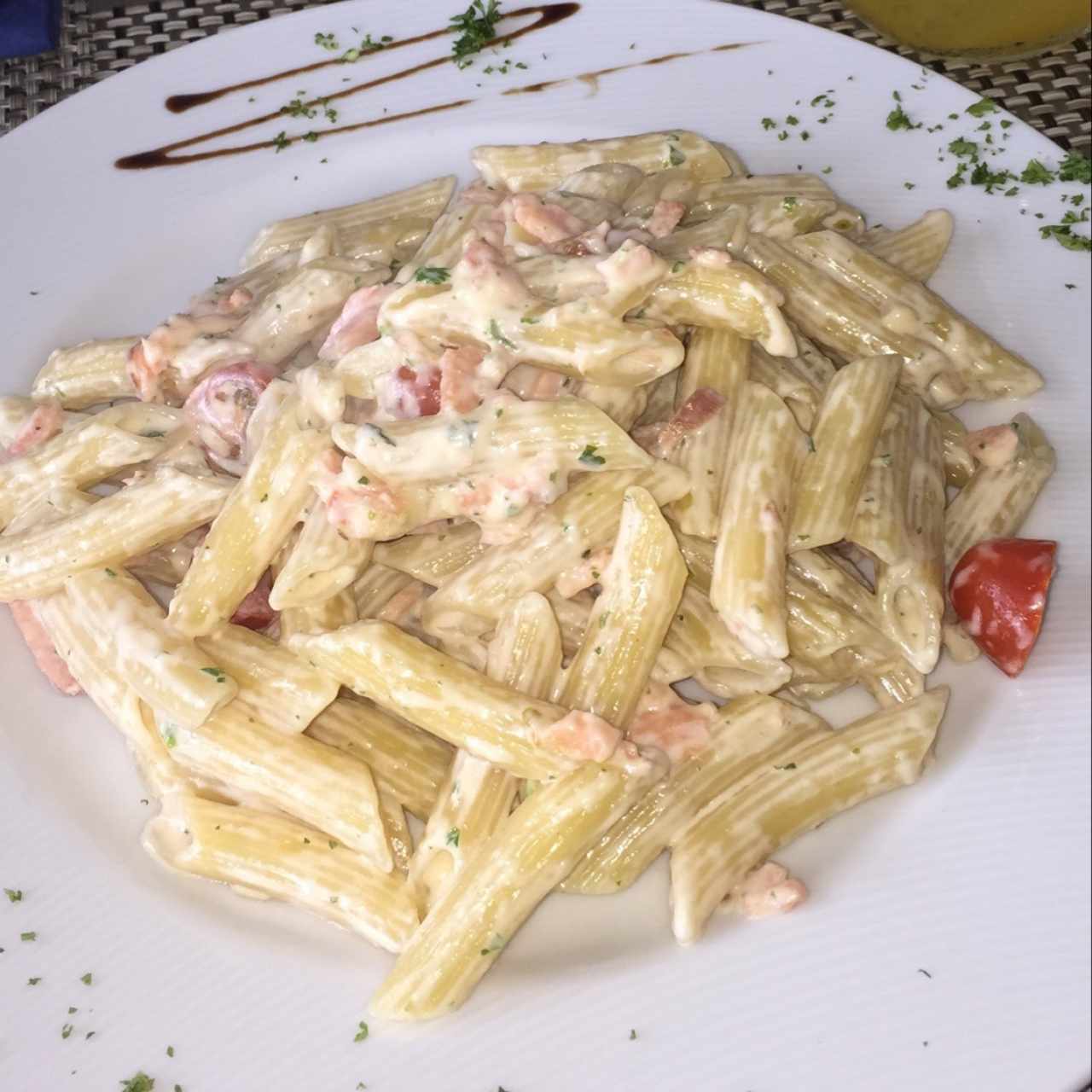 Penne con salmon