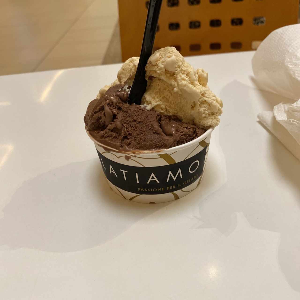 gelato vanilla y nutella