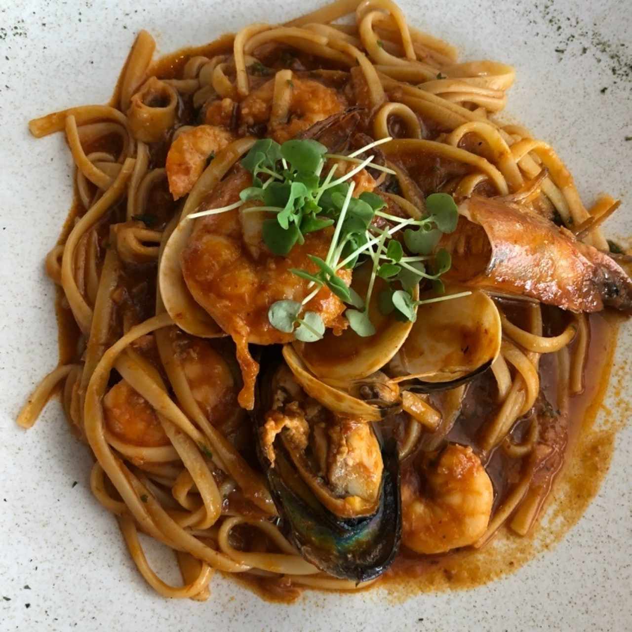 pasta con mariscos