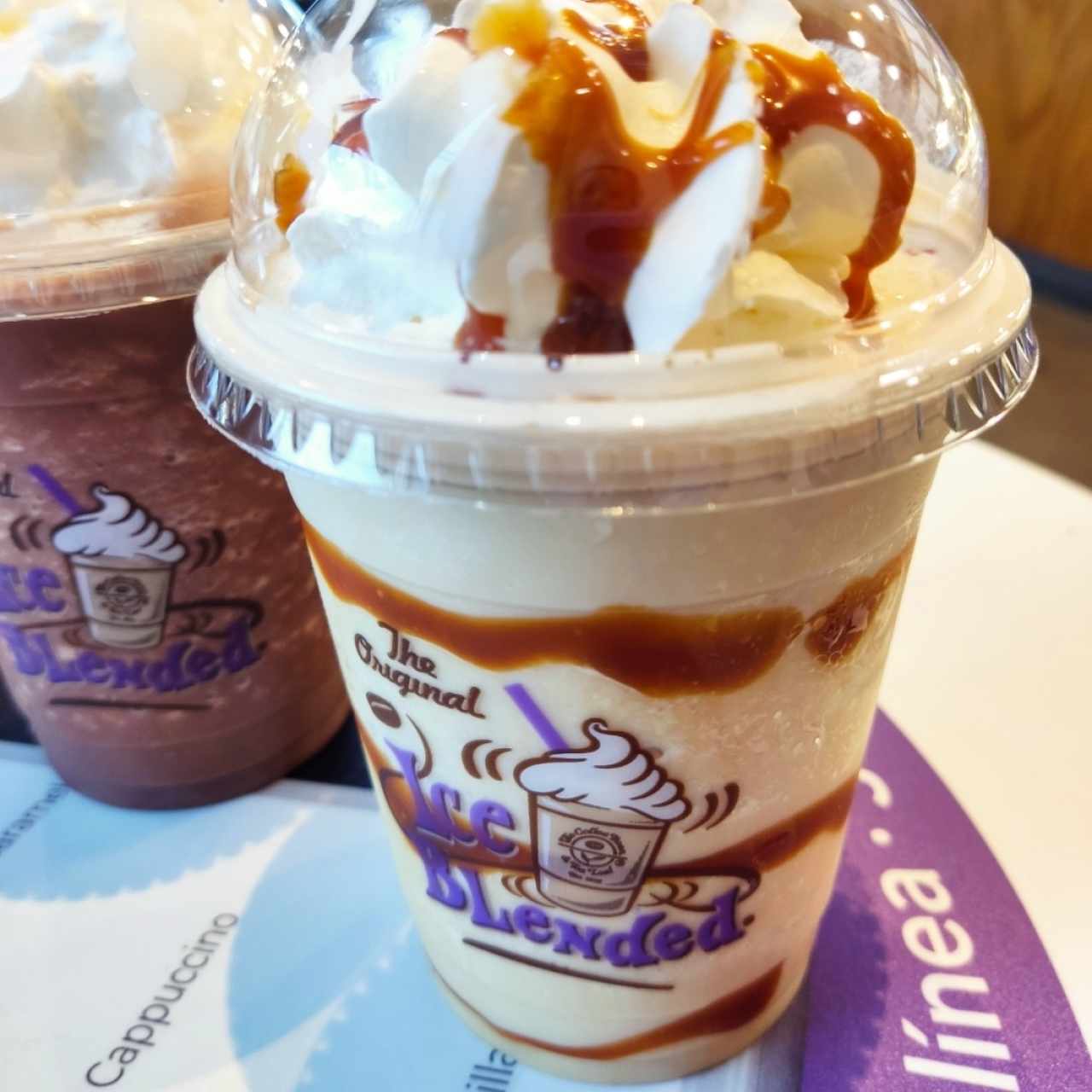 Ice blended de caramelo con café y crema