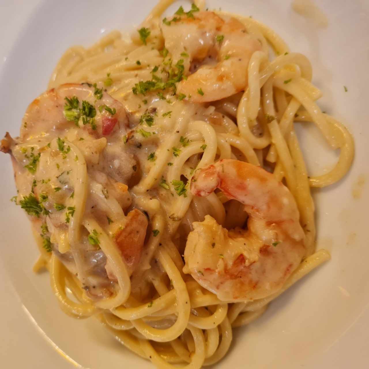 Pastas - Alfredo con Camarones