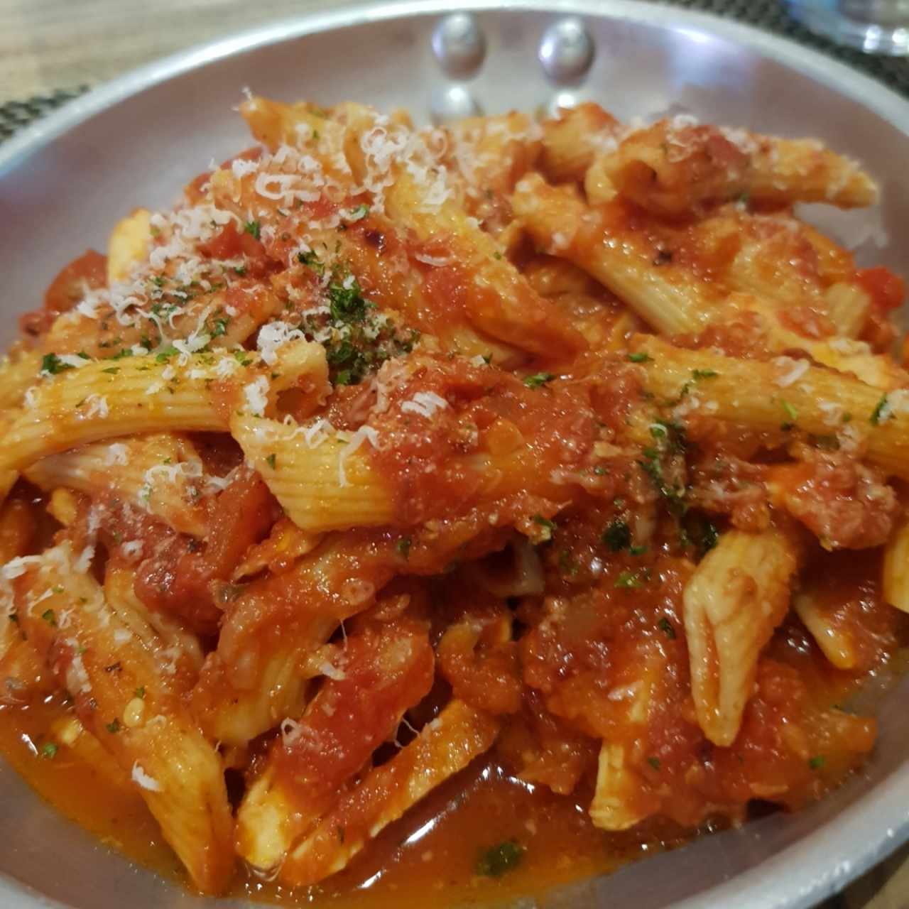 penne arrabiata con pollo