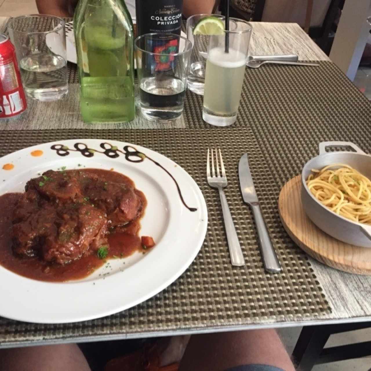 Ossobuco de Res con Linguini a la Crema