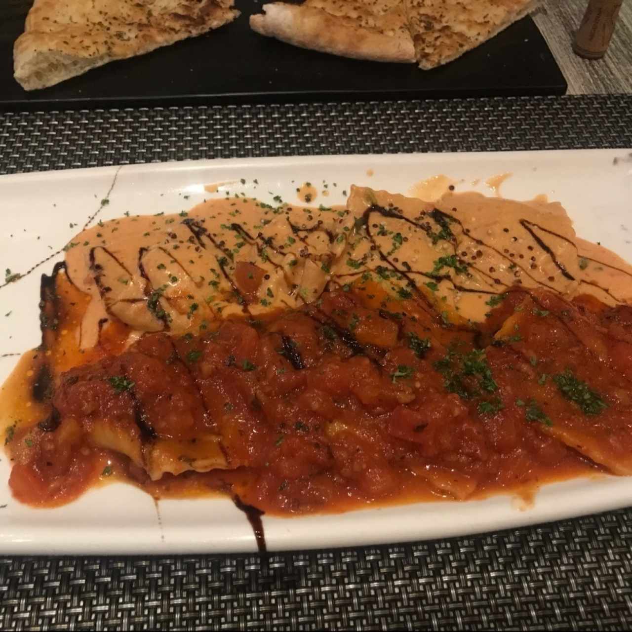 raviolis de dos sabores