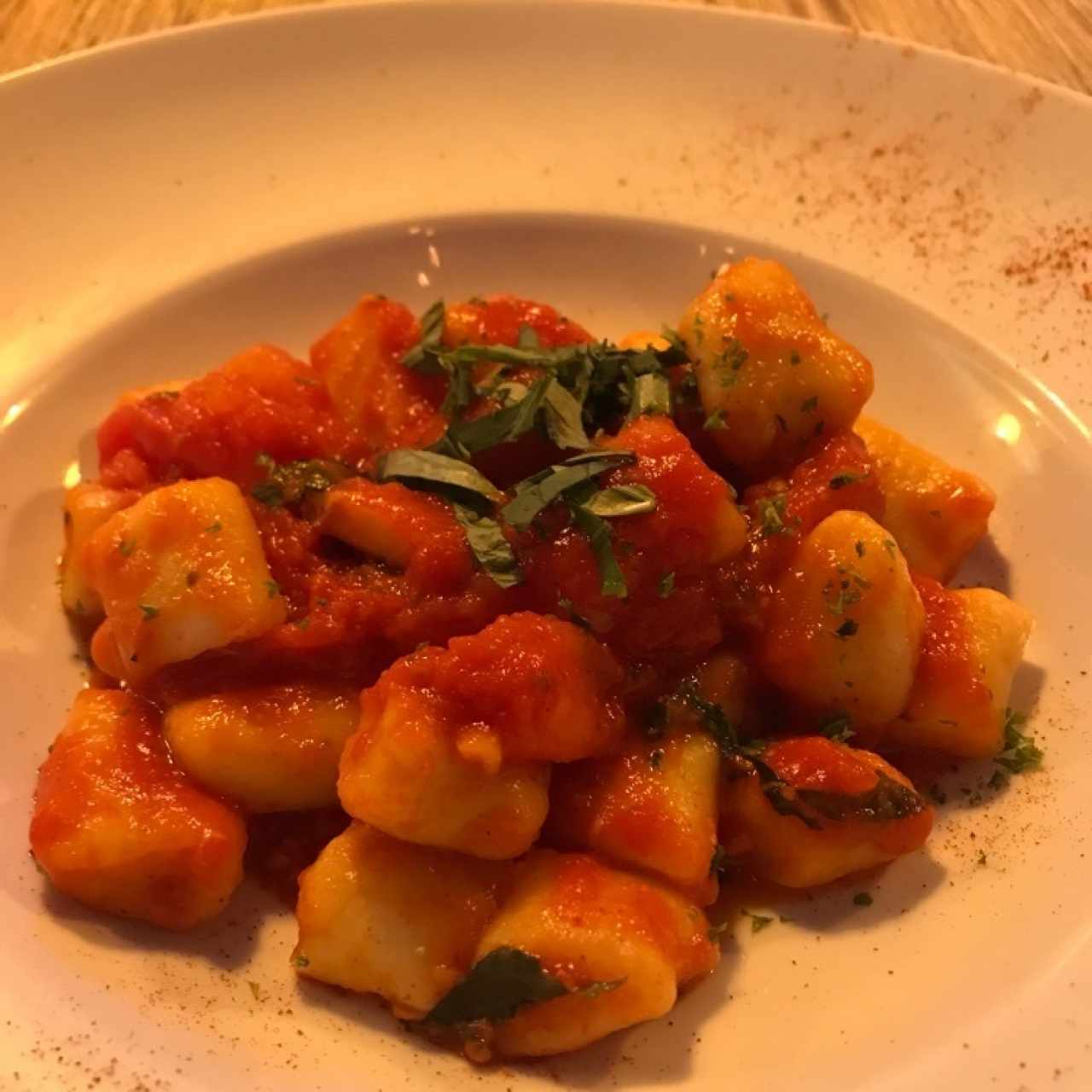 Gnocci al telefono sin parmesano