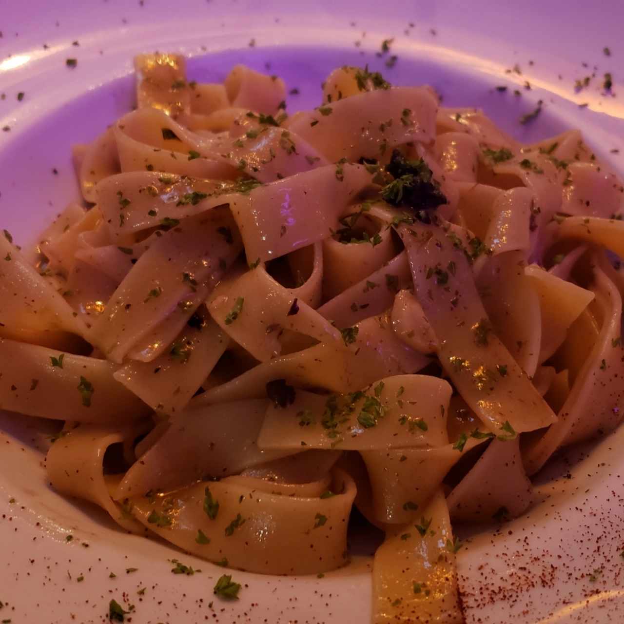 Pappardelle funghi porcini, con aceite de trufa 