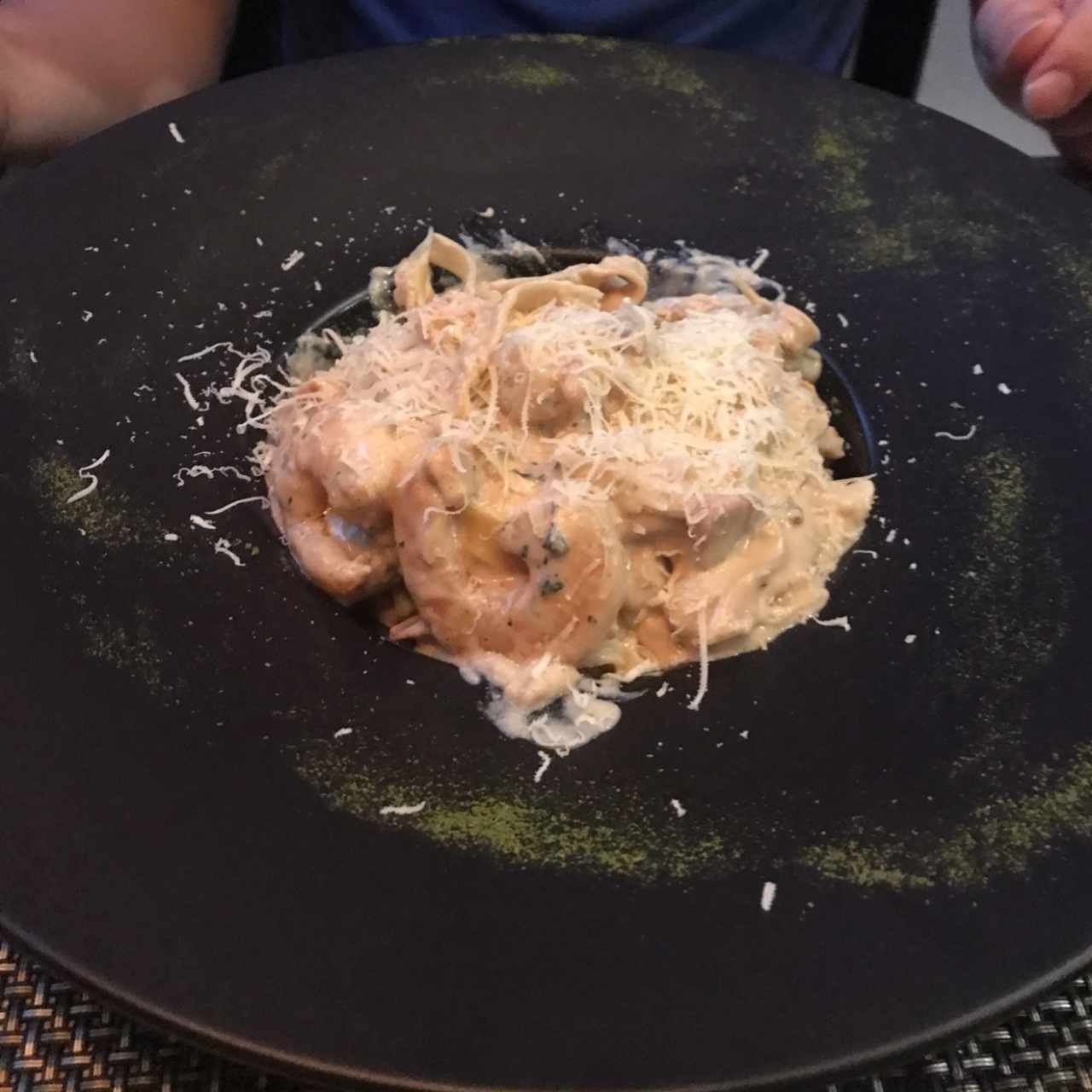 pasta de la casa con camarones